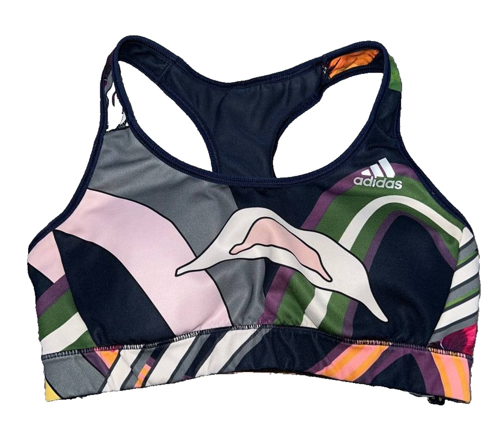 Adidas Climacool Compression Y2K Multicolor Racerback Sports Bra Small A006375